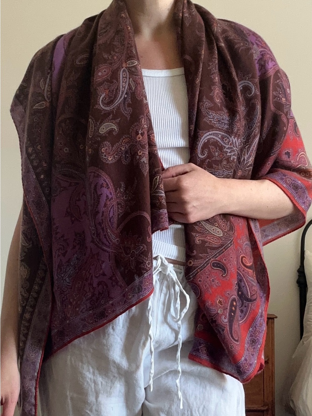 Etro Paisley Silk and Cashmere Scarf - Picture 4 of 7